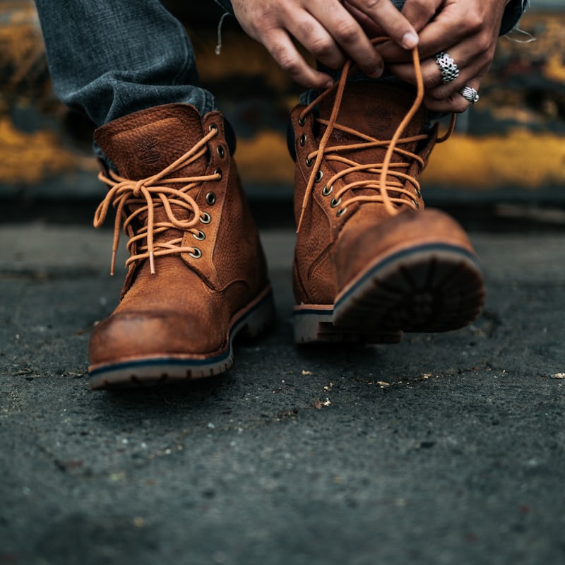 Leather work boots, after