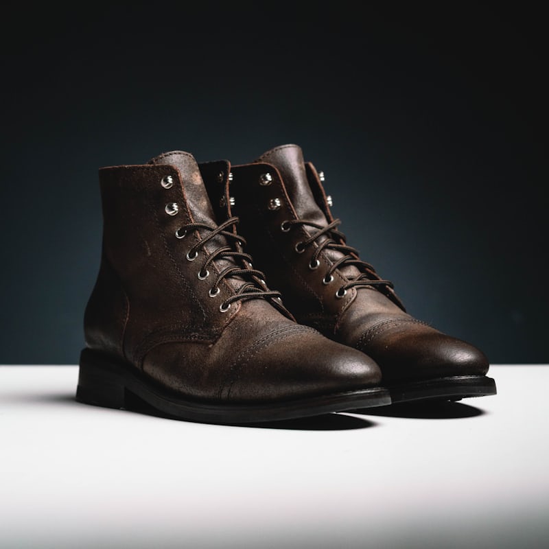 Leather work boots, before