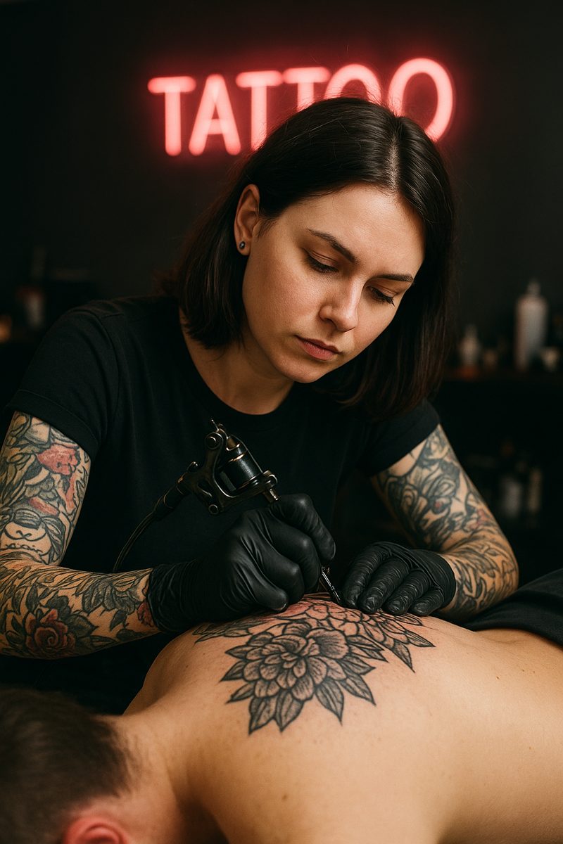 Marcus Webb, tattoo artist at Obsidian Ink